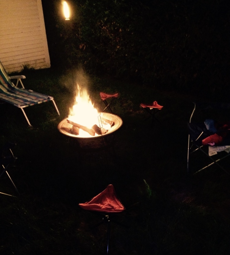 Camp chairs also make great impromptu seating for backyard fires, too!